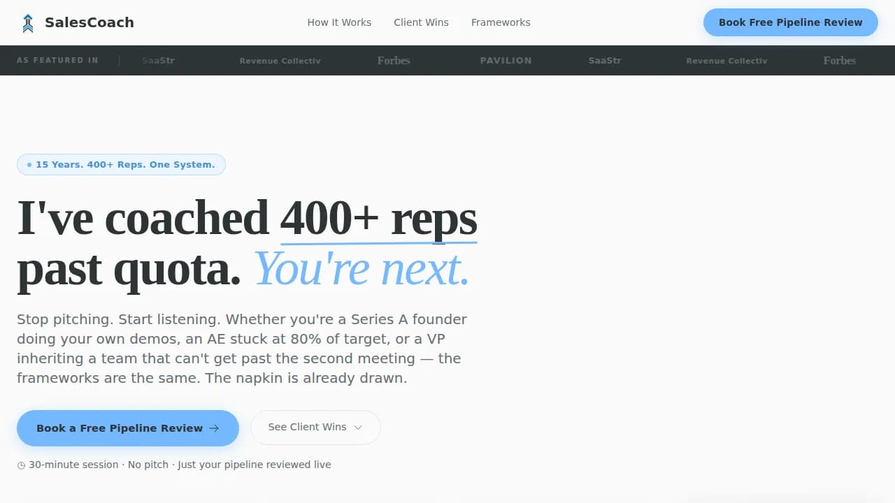 Conversion — Mastery Sales Coaching Landing Page Template