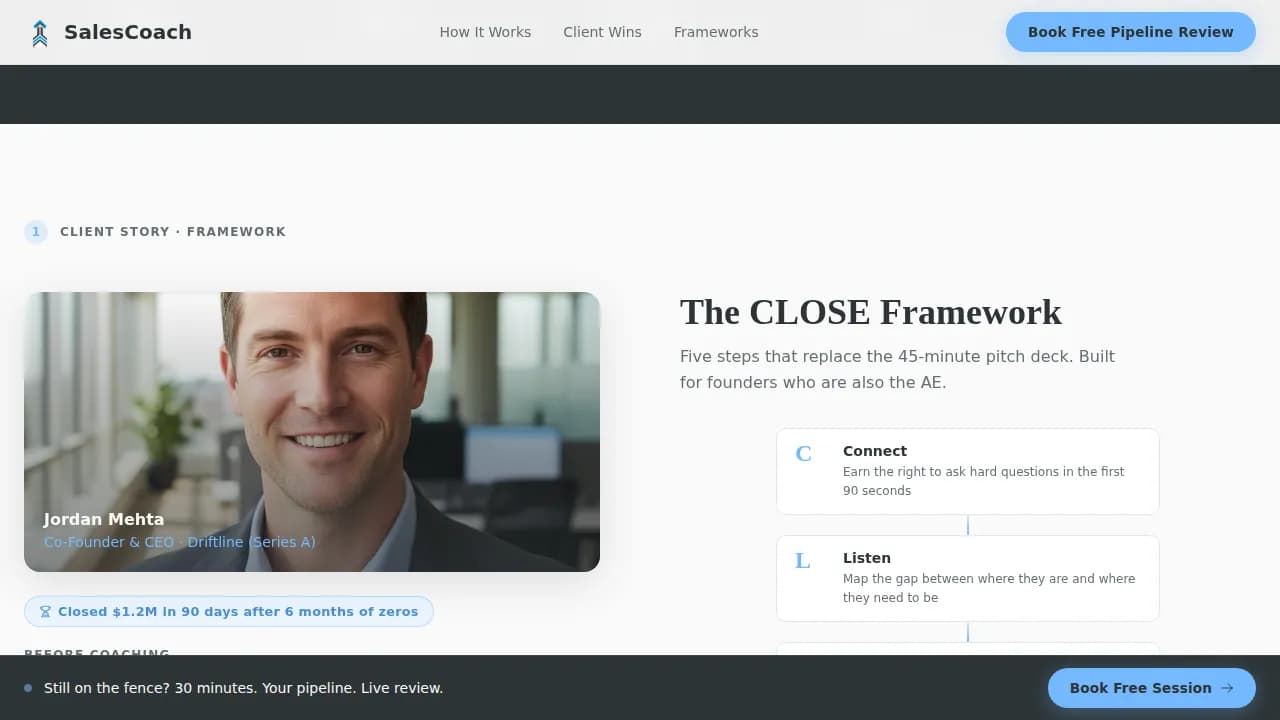 Conversion — Mastery Sales Coaching Landing Page Template