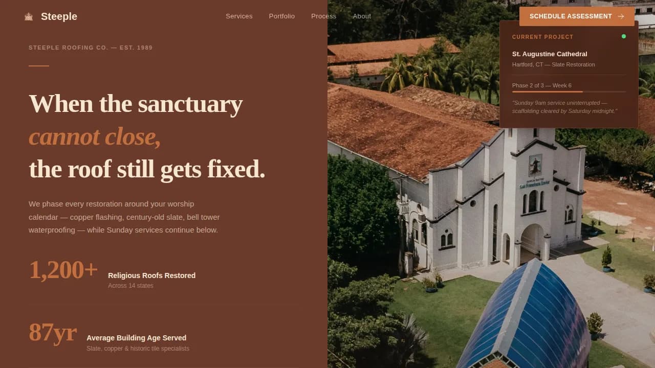 Apex — Reliable Steeple Repair Landing Page Template