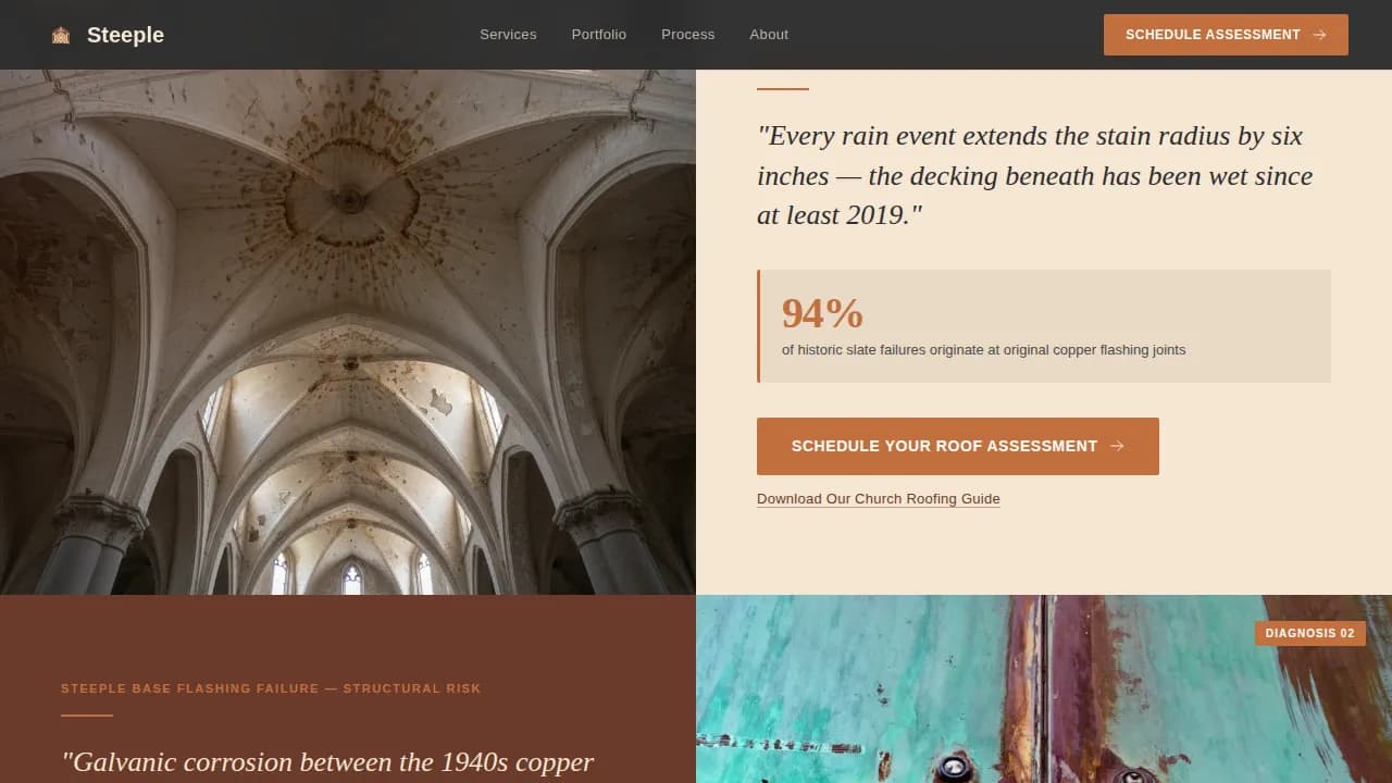 Apex — Reliable Steeple Repair Landing Page Template