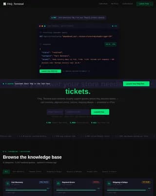 E-Commerce Store FAQ & Quick Answer Website Template