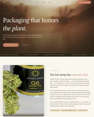Cultivar - Craft Cannabis Packaging Studio Landing Page Template