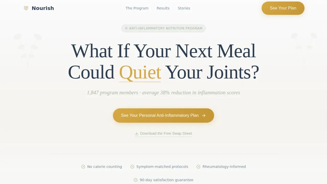 Vitality — Healing Arthritis Nutrition Landing Page Template
