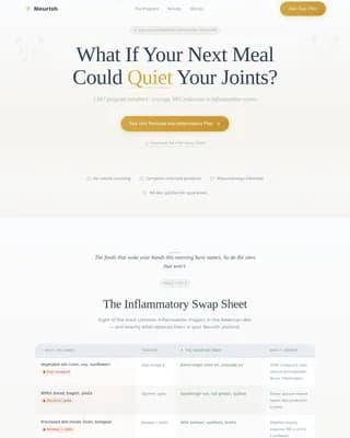 Vitality — Healing Arthritis Nutrition Landing Page Template