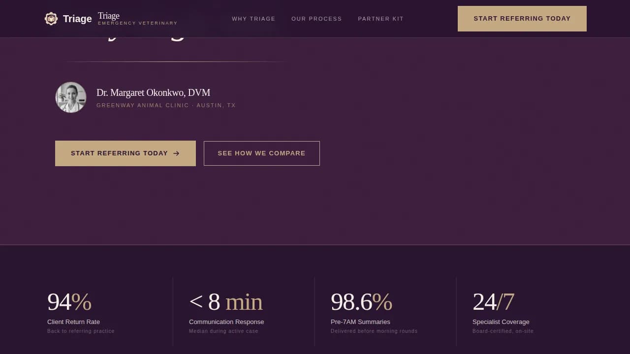 Assist — Veterinary Referral Landing Page Template