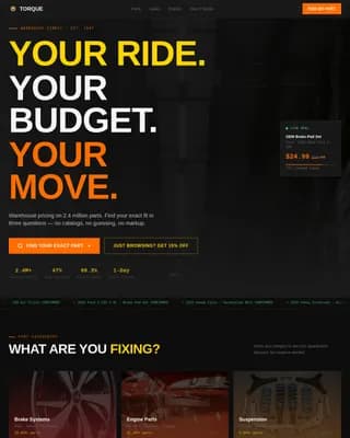 Matchmaker — Smart Auto Parts Landing Page Template