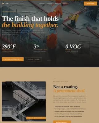 Finish — Premium Powder Coating Landing Page Template