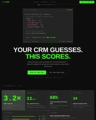 Score — Intelligent Fitness AI Landing Page Template