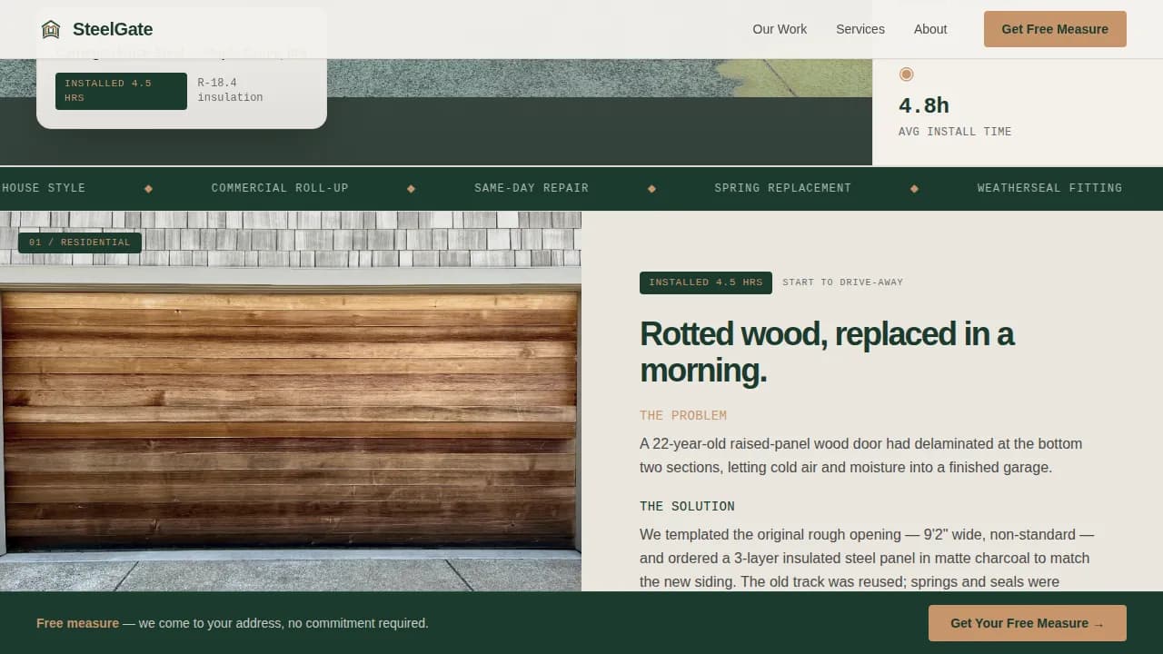 Entry — Custom Garage Door Landing Page Template