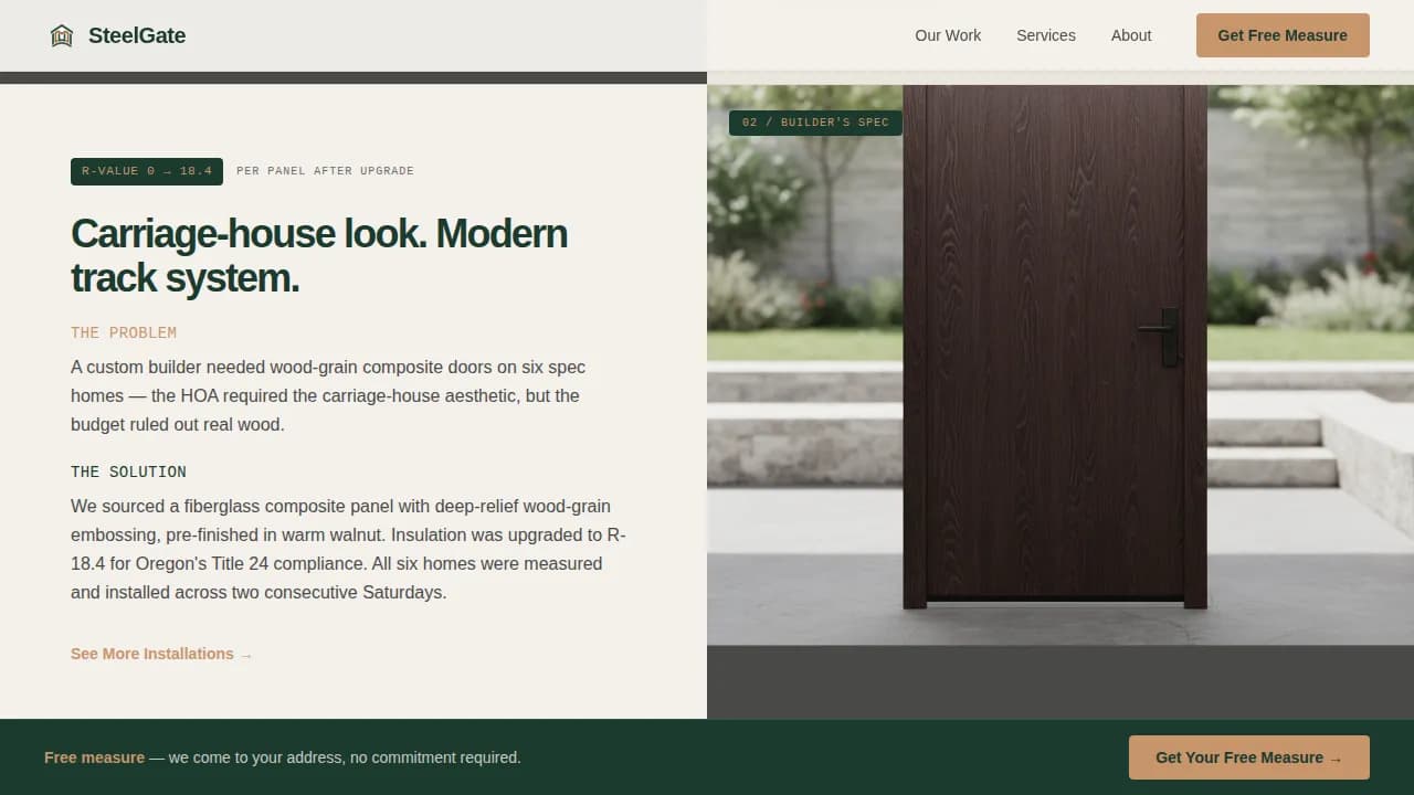 Entry — Custom Garage Door Landing Page Template