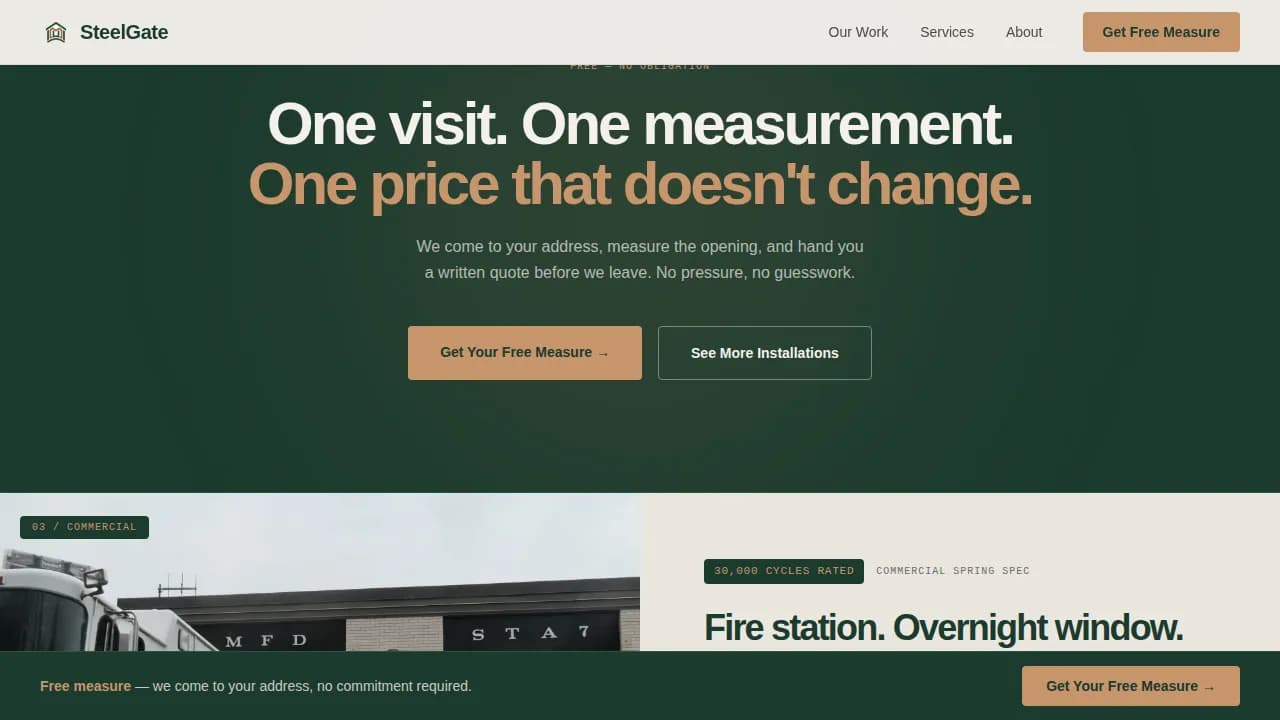 Entry — Custom Garage Door Landing Page Template