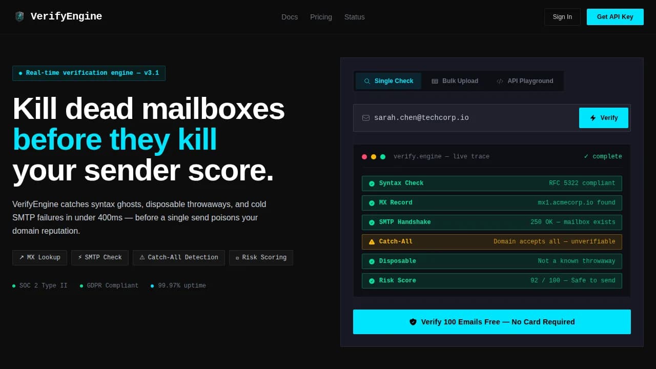 Confirm — Instant Email Validation Landing Page Template