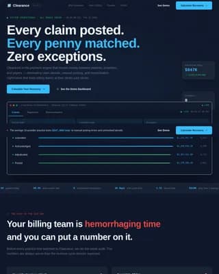 Settle — Healthcare Billing Platform Landing Page Template