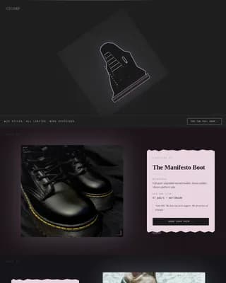 Stomp - Neo-Retro Punk Shoe Brand Landing Page Template