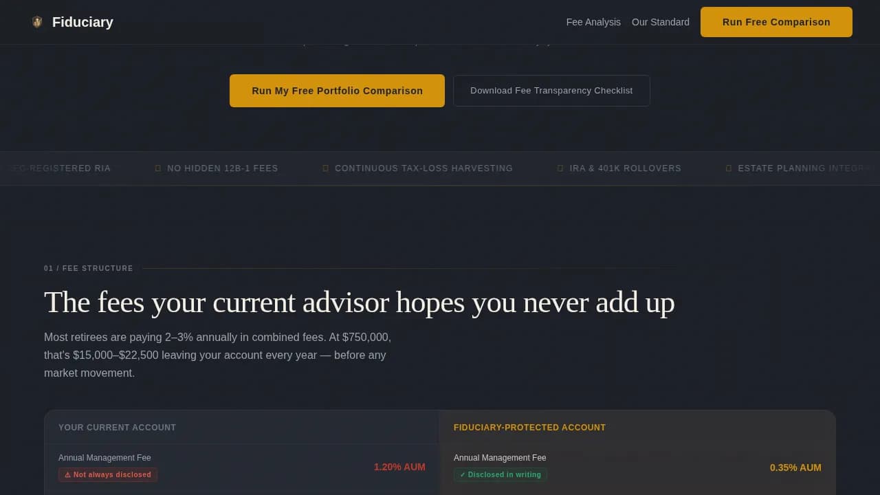 Trust — Fortified Retirement Portfolio Landing Page Template