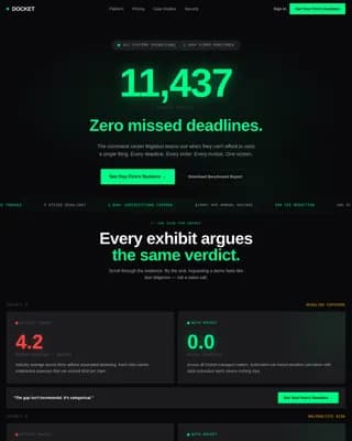Docket — Intelligent Legal Case Management Landing Page Template