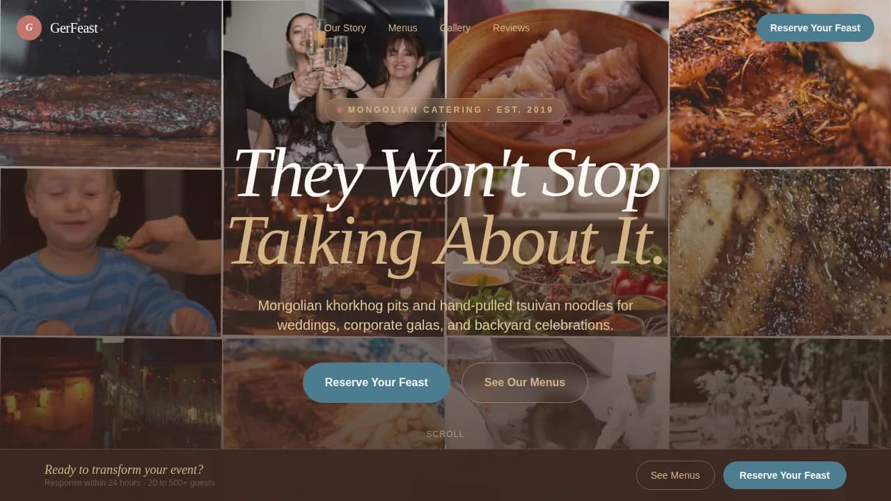 Feast — Mongolian Catering Landing Page Template