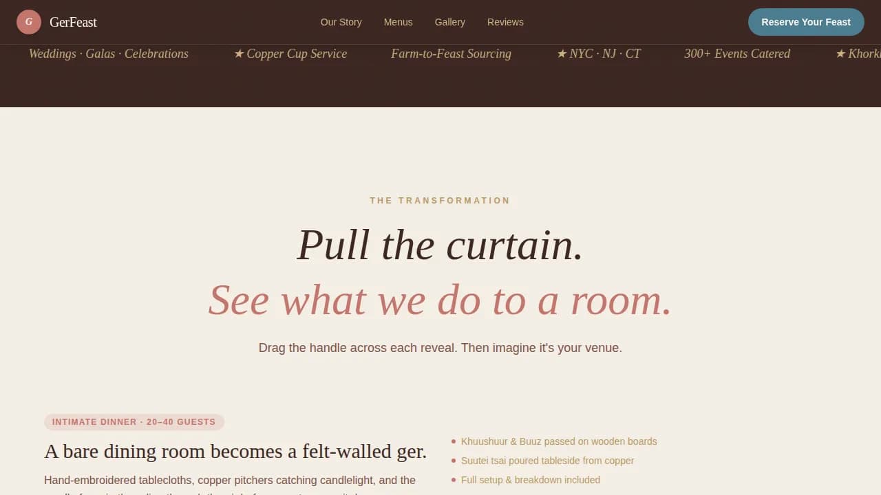 Feast — Mongolian Catering Landing Page Template