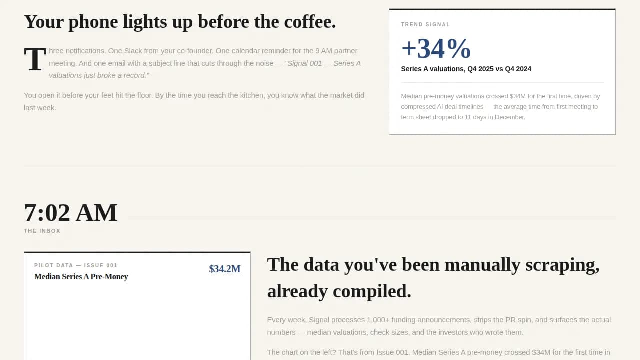 Launch — Startup Fundraising Trends Landing Page Template
