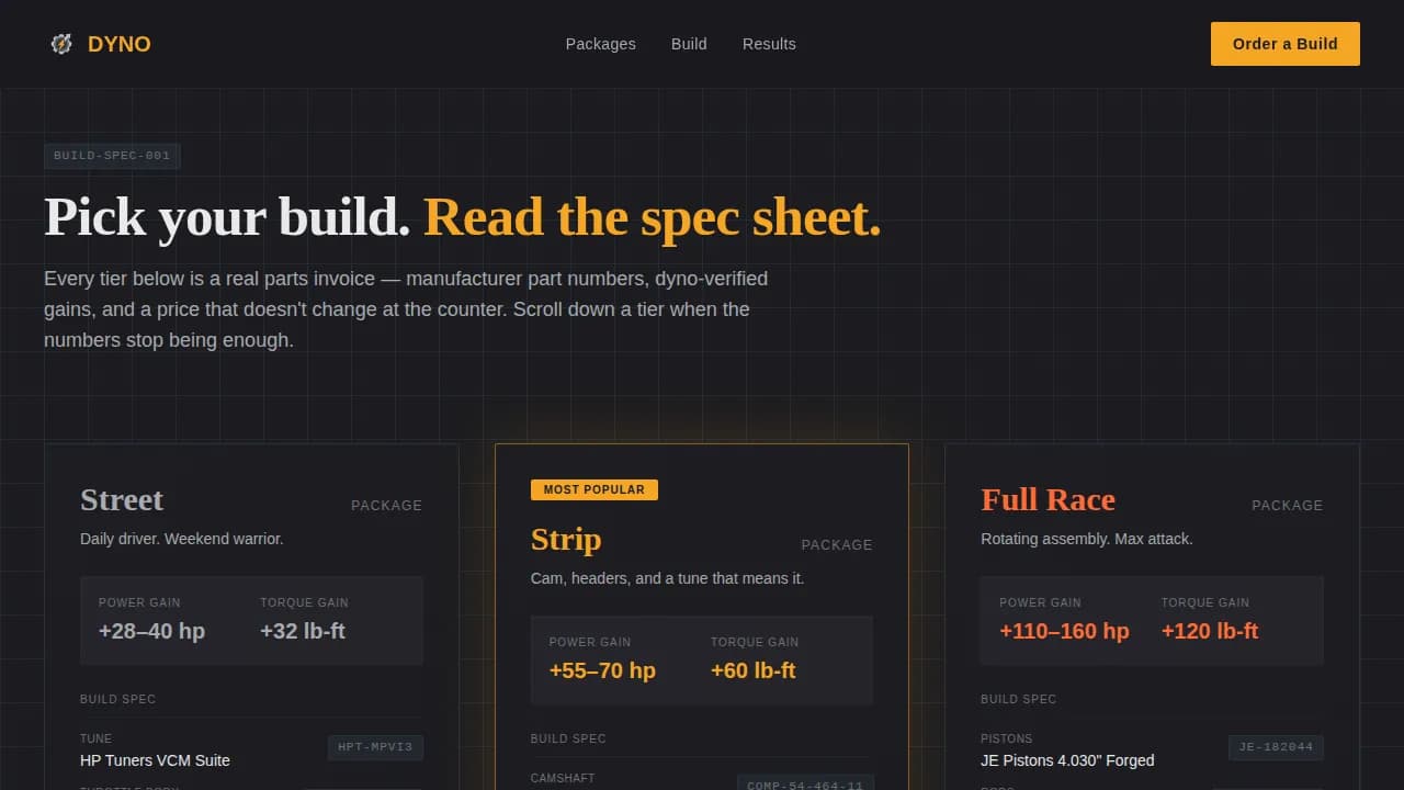 Turbo — Performance Chevy Tuning Landing Page Template