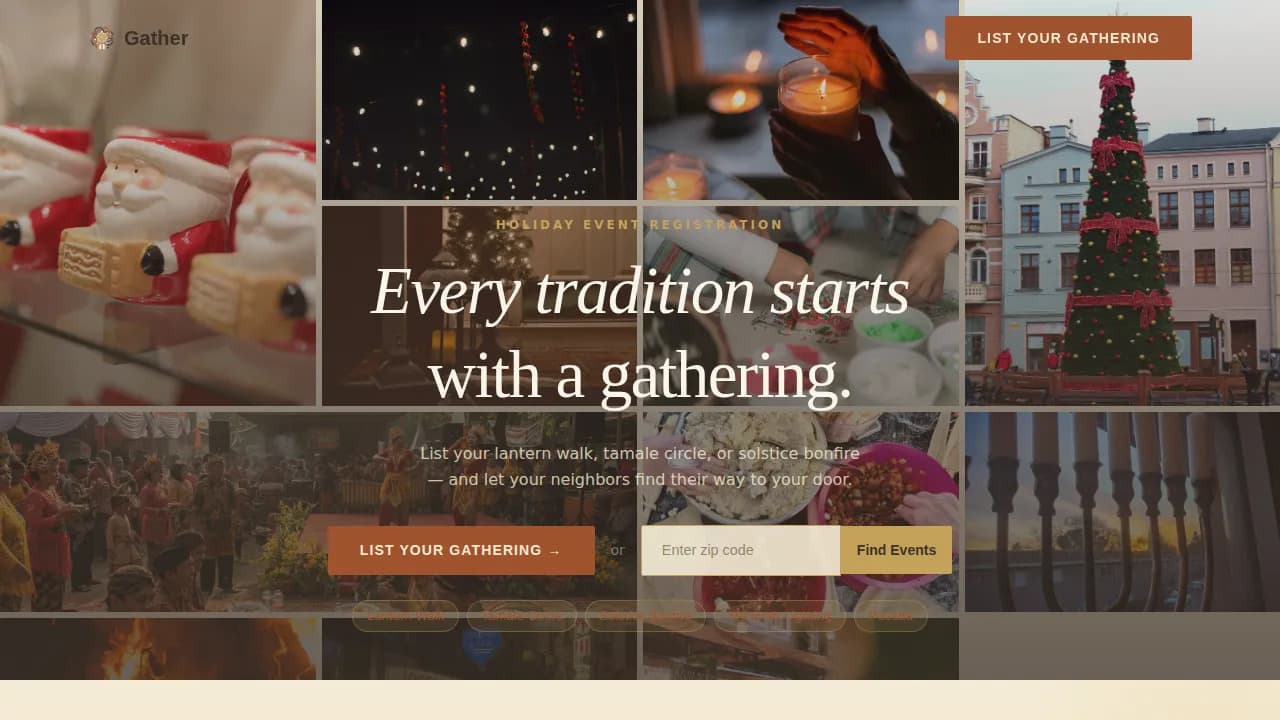 Convene — Heritage Holiday Celebration Landing Page Template