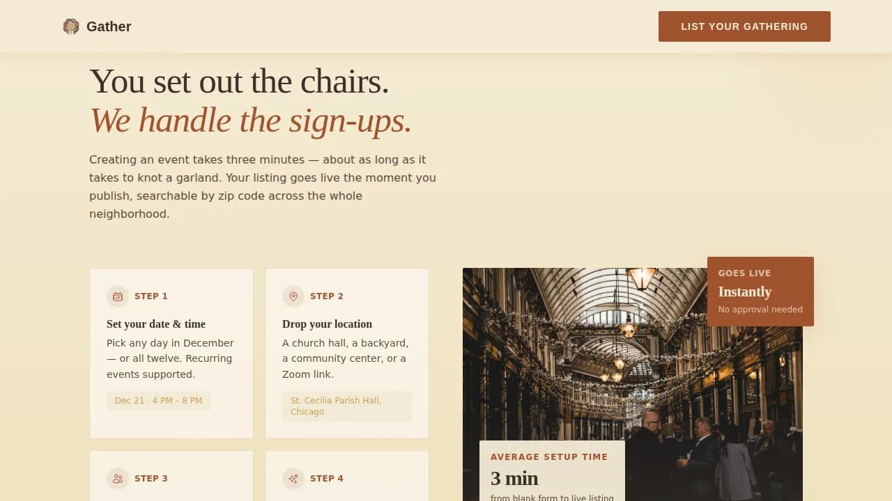 Convene — Heritage Holiday Celebration Landing Page Template