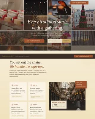 Convene — Heritage Holiday Celebration Landing Page Template
