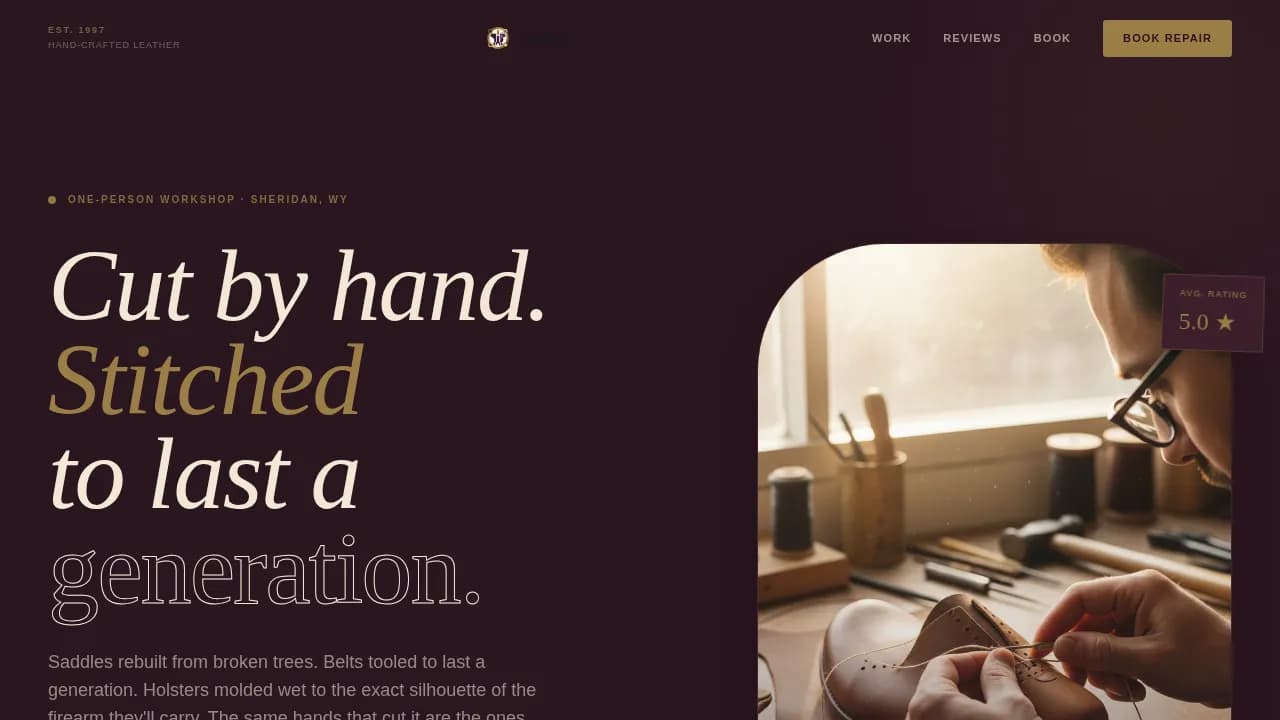 Seam — Premium Leather Restoration Landing Page Template