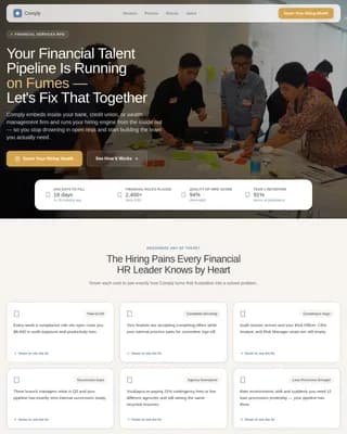 Recruit — Trusted Finance Talent Landing Page Template