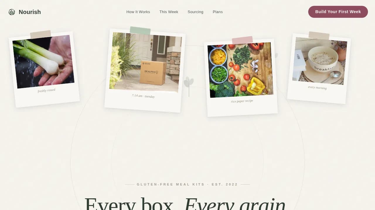 Nourish — Gluten-Free Kit Landing Page Template