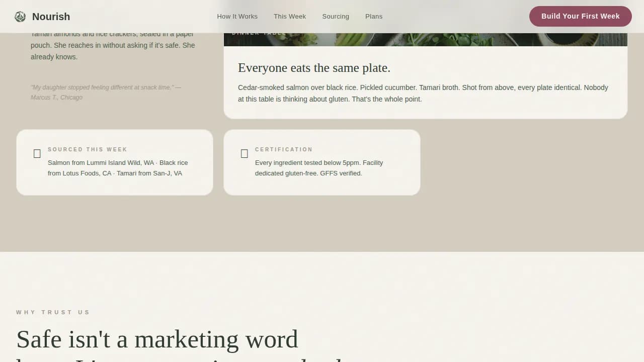 Nourish — Gluten-Free Kit Landing Page Template