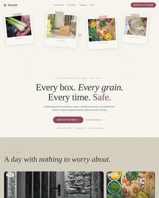 Nourish — Gluten-Free Kit Landing Page Template