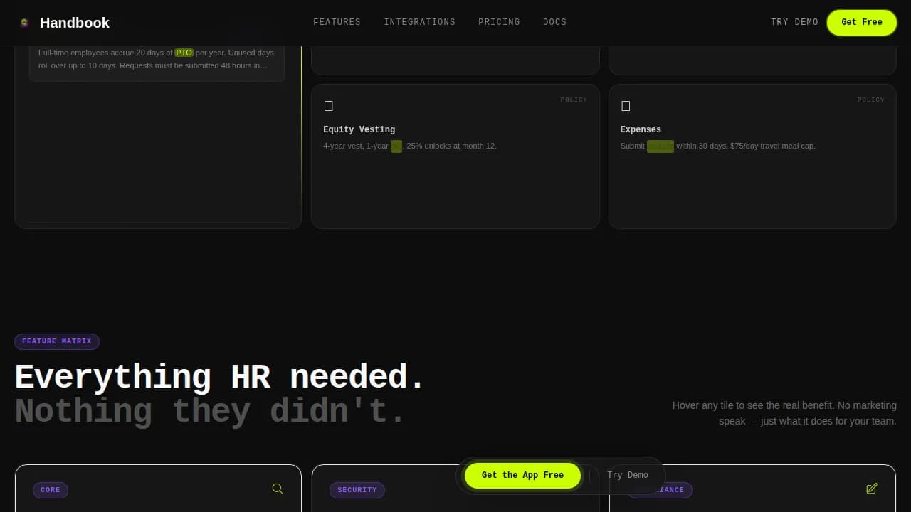 Searchable — Instant Employee Guide Landing Page Template