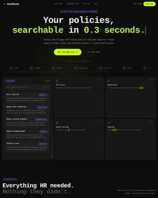Searchable — Instant Employee Guide Landing Page Template