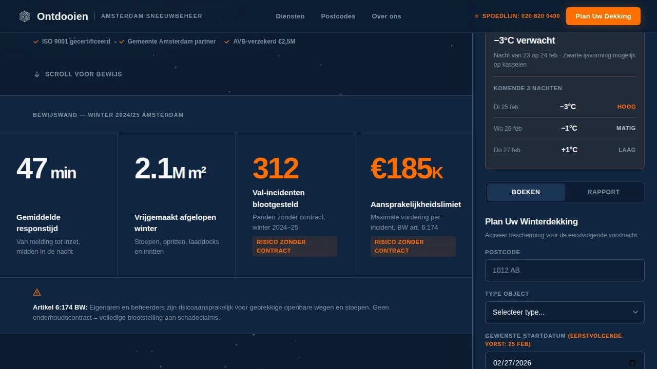Thaw — Seasonal Ice Management Landing Page Template