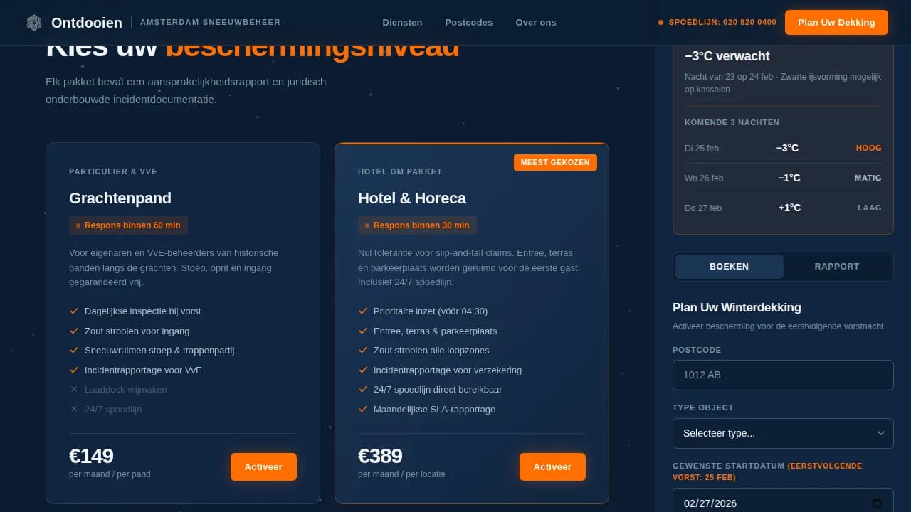 Thaw — Seasonal Ice Management Landing Page Template