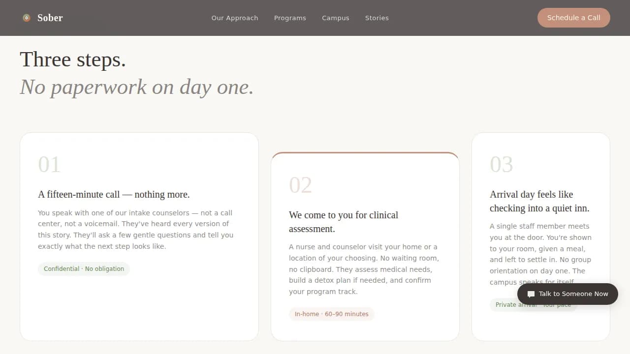 Serenity — Compassionate Recovery Facility Landing Page Template