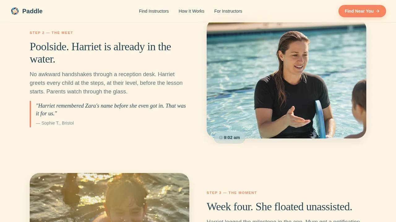 Splash — Vetted Swim Lessons Landing Page Template