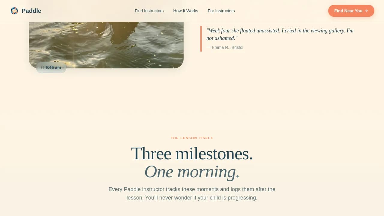 Splash — Vetted Swim Lessons Landing Page Template