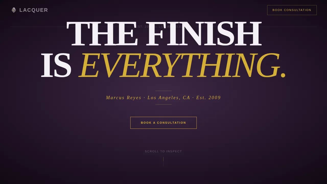 Finish — Editorial Painter Portfolio Landing Page Template