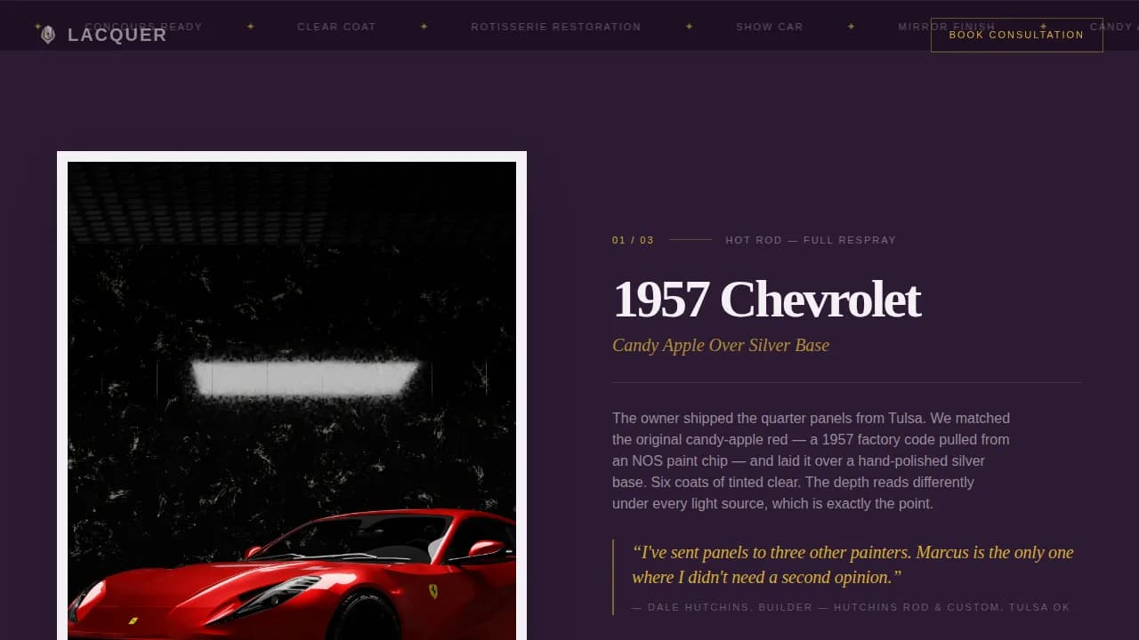 Finish — Editorial Painter Portfolio Landing Page Template