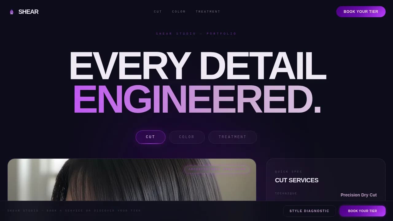 Luxury Hair Salon Tier Membership Comparison Website Template