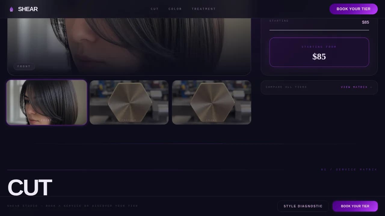 Luxury Hair Salon Tier Membership Comparison Website Template