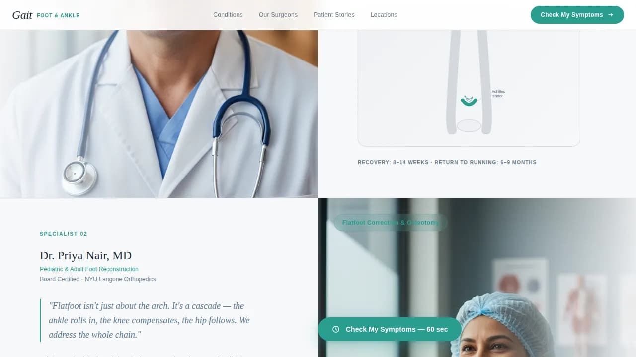 Stride — Precision Podiatric Surgery Landing Page Template
