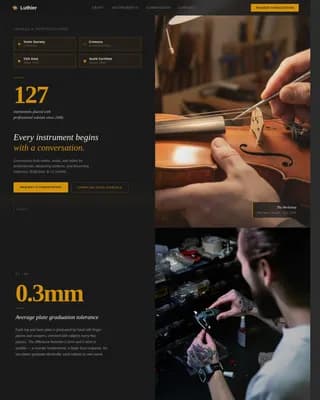 Craft — Precision Violin Maker Landing Page Template
