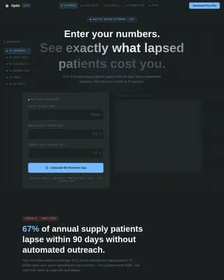 Optometry Software Cost Calculator Website Template