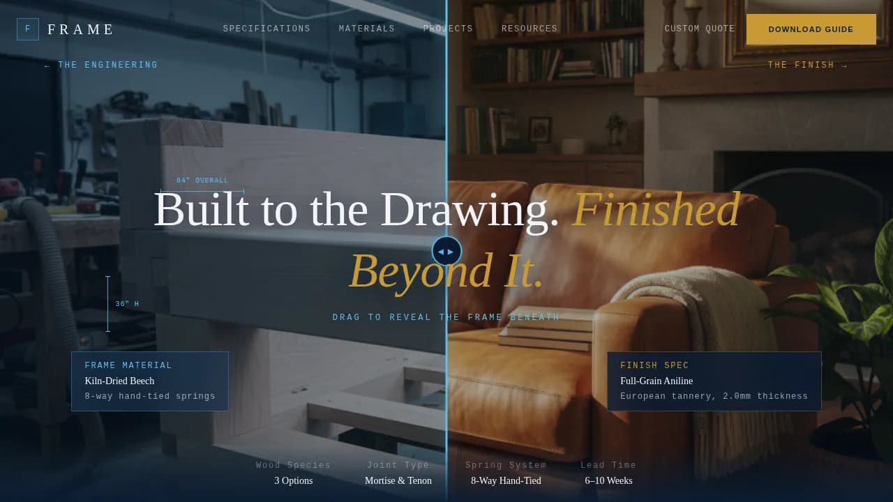 Craft — Custom Upholstery Manufacturing Landing Page Template