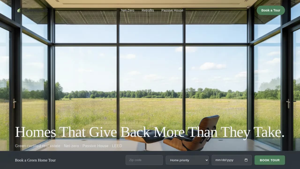 Ecoscape — Expert Sustainable Home Landing Page Template