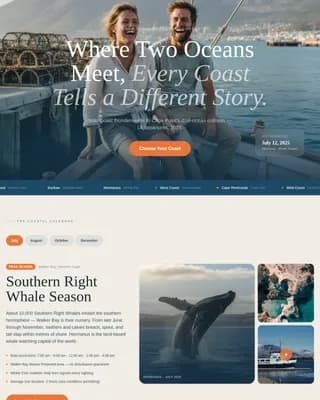 Coastline - Two Oceans Cultural Tour Landing Page Template