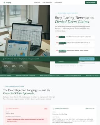Revenue — Maximize Dermatology Claims Landing Page Template